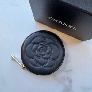 Chanel Lambskin Camellia Coin Purse